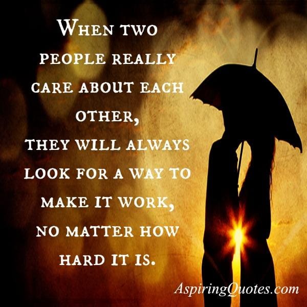 When two people really care about each other