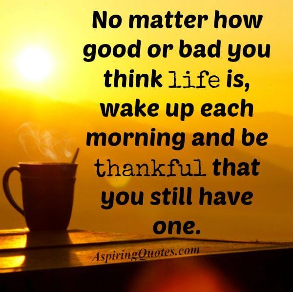 No matter how good or bad you think life is