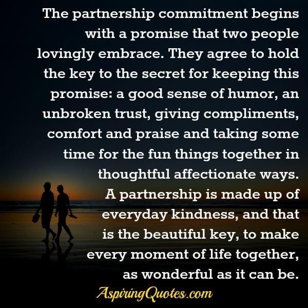 Partnership commitment begins with a promise