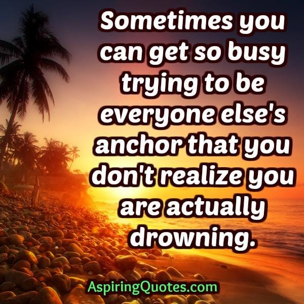 Trying to be everyone else's anchor