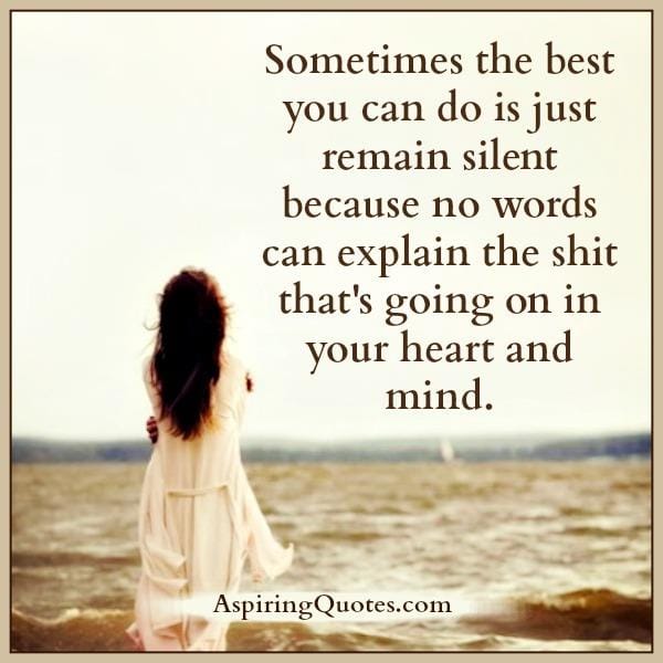 Sometimes the best you can do is just remain silent