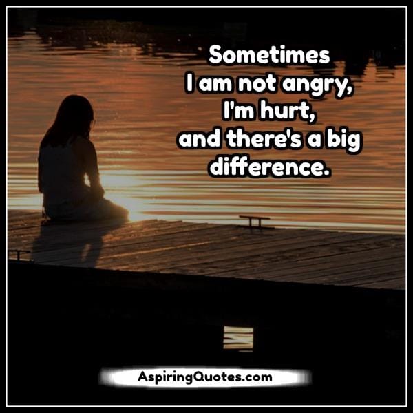 Sometimes I'm not angry on someone