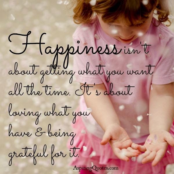Happiness isn't about getting what you want
