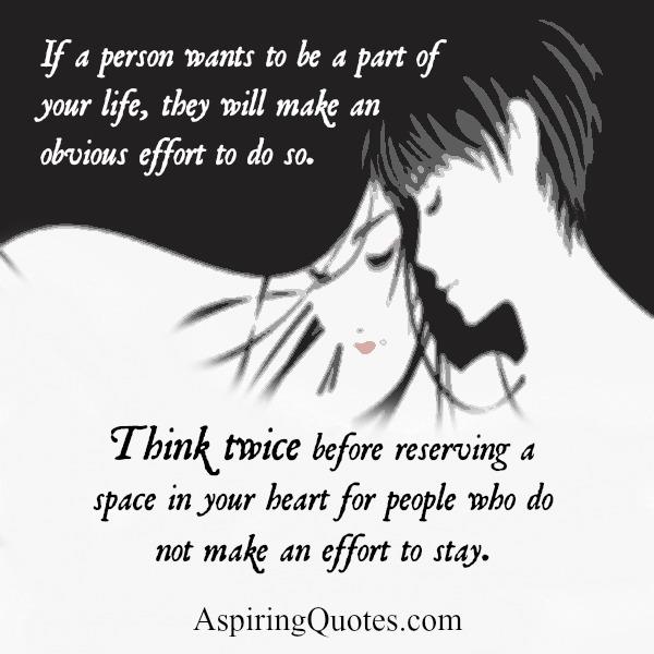 Think twice before reserving a space in your Heart for someone you love