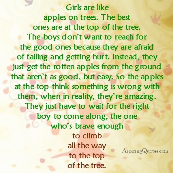 Girls are like apples on the tree