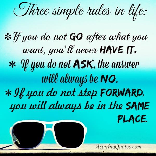 Three Simple Rules in Life