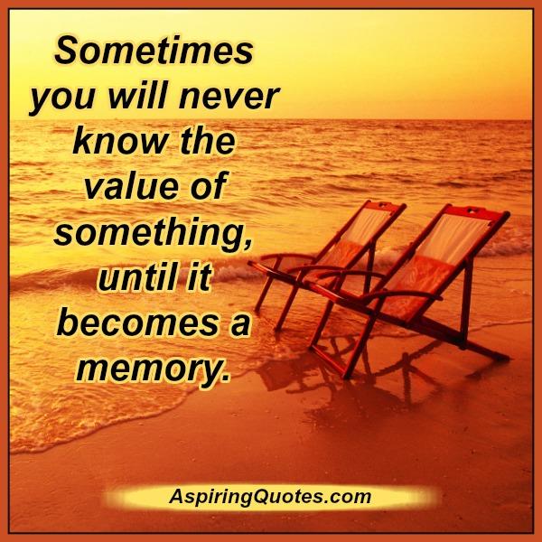 Knowing the value of something