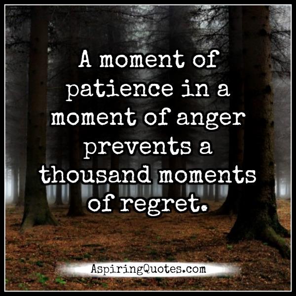 A moment of patience in a moment of anger