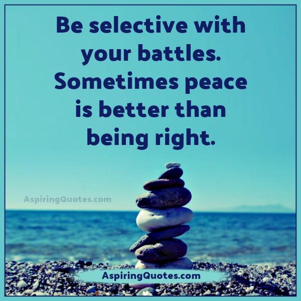 Sometimes peace is better than being right
